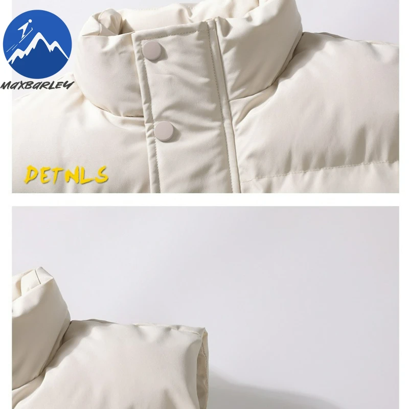 Mens Winter Vest Stand Collar Sleeveless Travel Windproof Cotton Jacket Solid Color Design Daily Comfort Lightweight Waistcoat