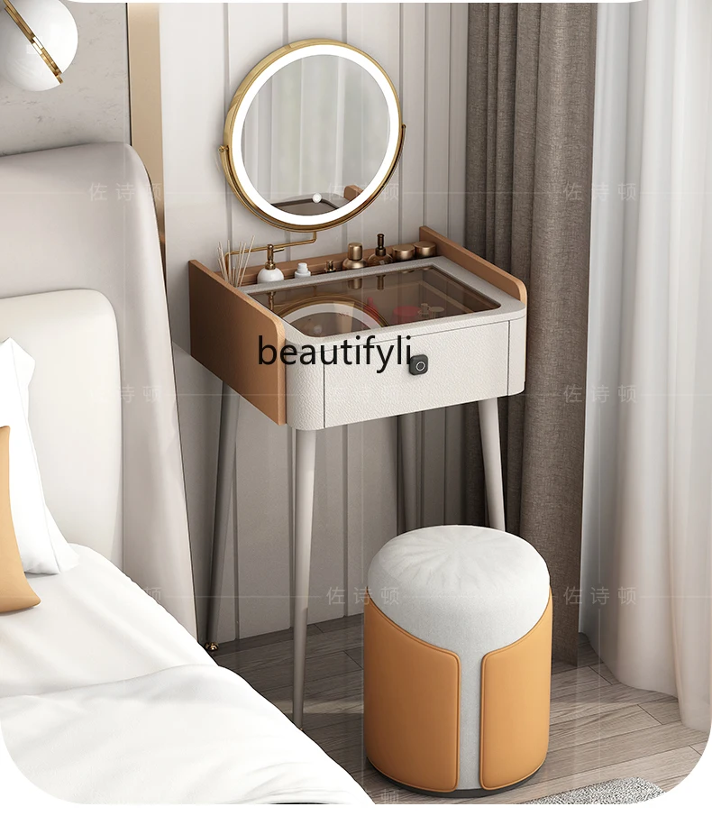 

Extremely Narrow Dressing Table Mini Tempered Glass Modern Minimalist Bedroom Makeup Table