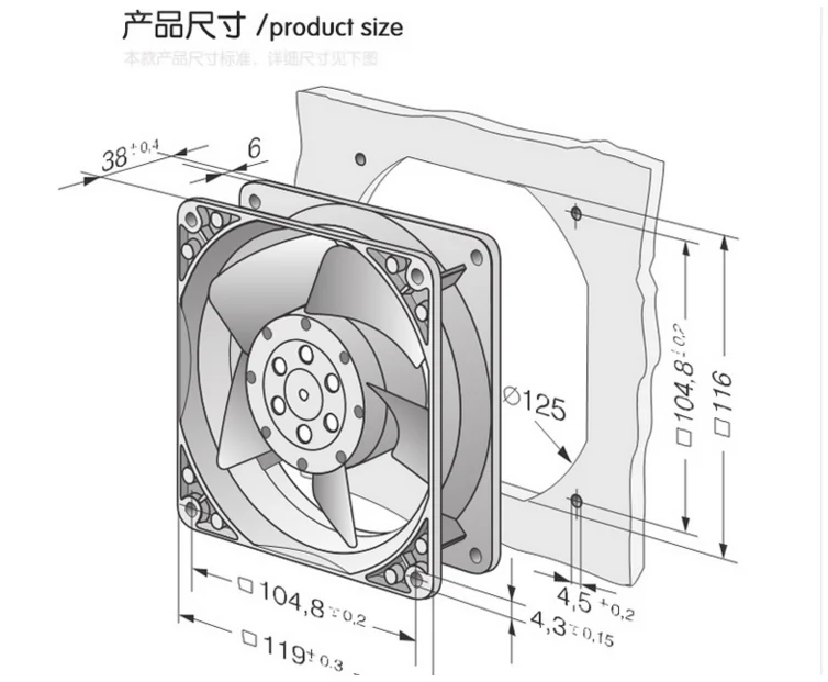 New original TYP4650N 4558N 4656Z 4656N 12CM 12038 230V fan