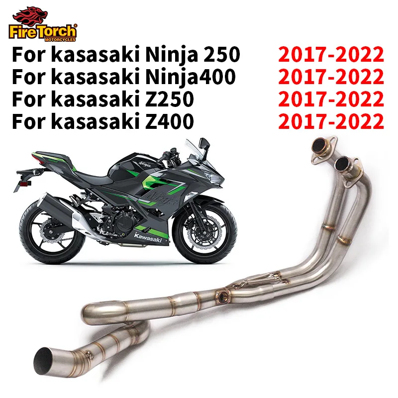 For Kawasaki Ninja 400 Z400 Z250 Ninja 250 2017 - 2022 Motorcycle Front Link Pipe Exhaust Escape System Connect 50.8 mm Muffler