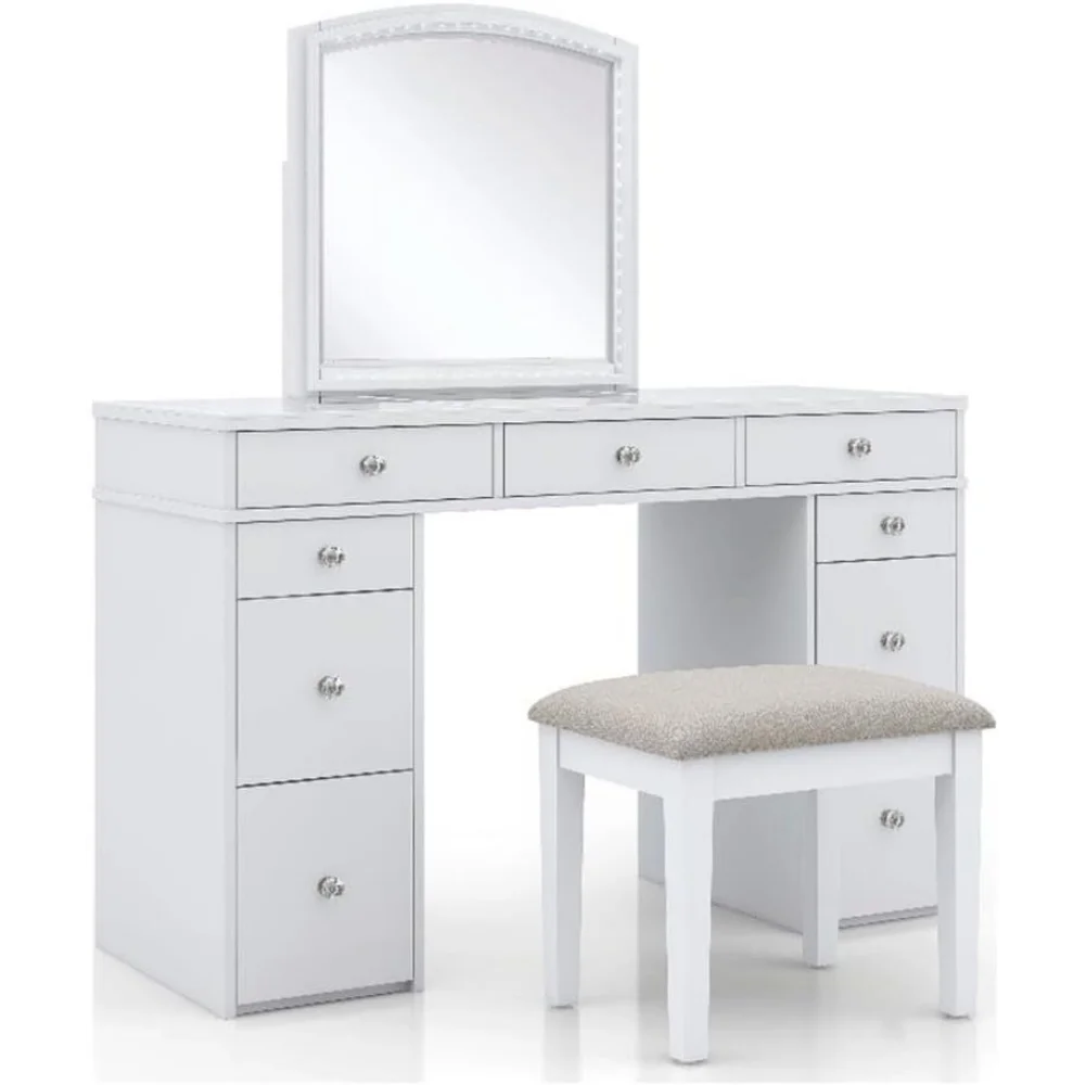 

Galveston Solid Wood 3-Piece Vanity Set in White