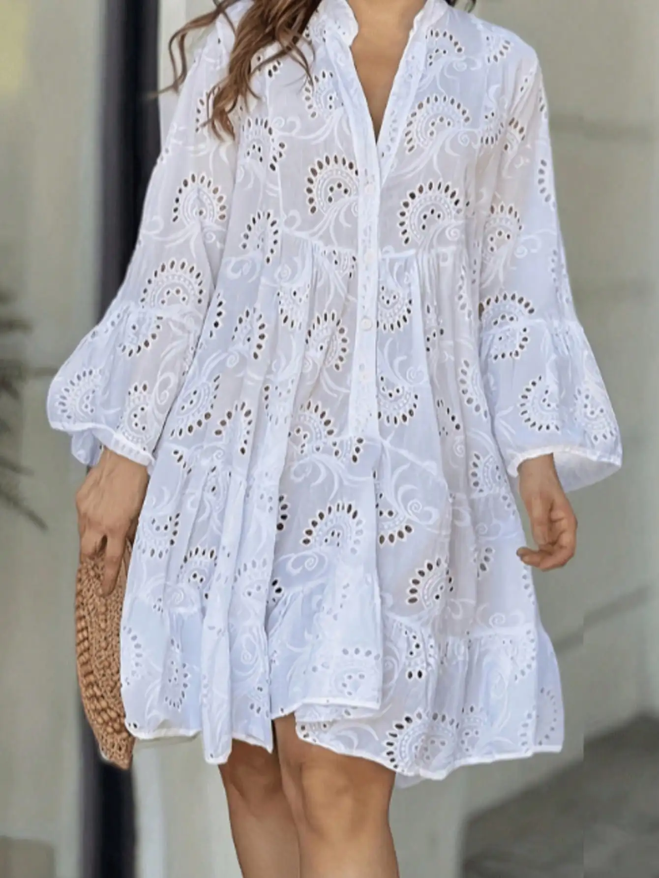 White Boho Eyelet L…