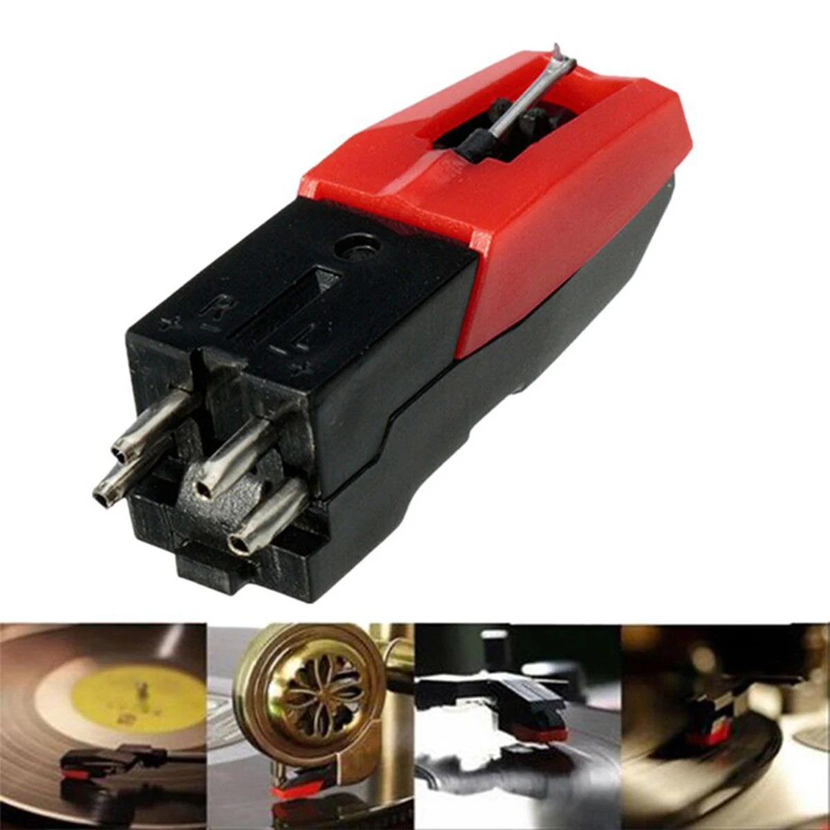 8 buah jarum Stylus berlian meja putar aluminium untuk LP Record Player Phono Ceramic Cartridge