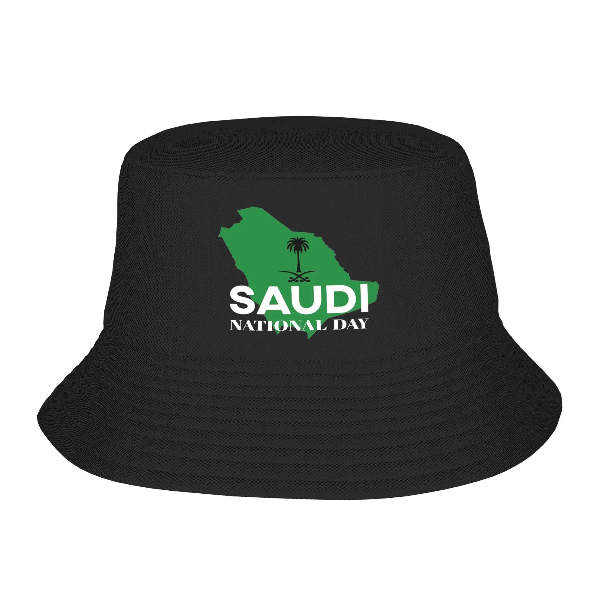 Chapeau de pêcheur pour la fête nationale saoudienne, cadeaux unisexes, chapeaux de vacances amusants à motif de dessin animé, légers pour les voyages