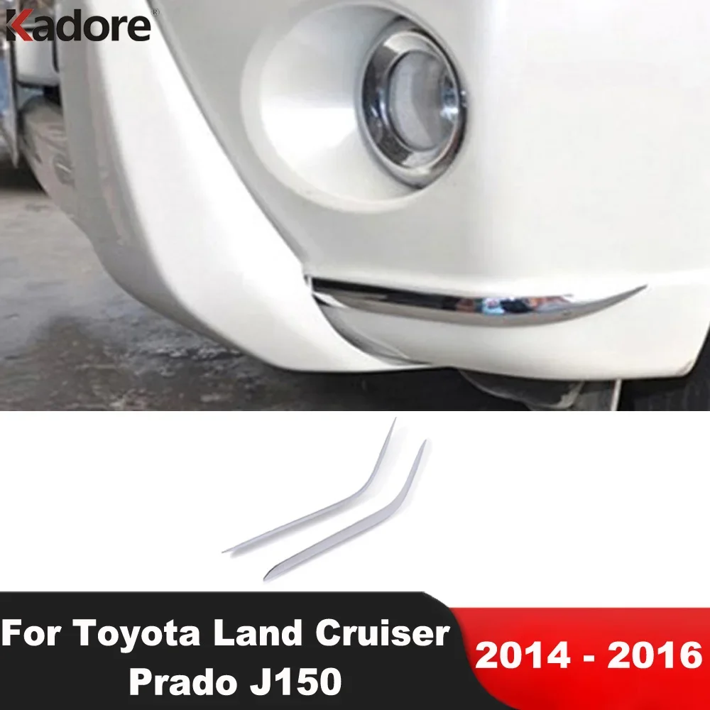 

For Toyota Land Cruiser Prado J 150 2014 2015 2016 Chrome Front Bumper Corner Trim Anti-collision Molding Strip Car Accessories