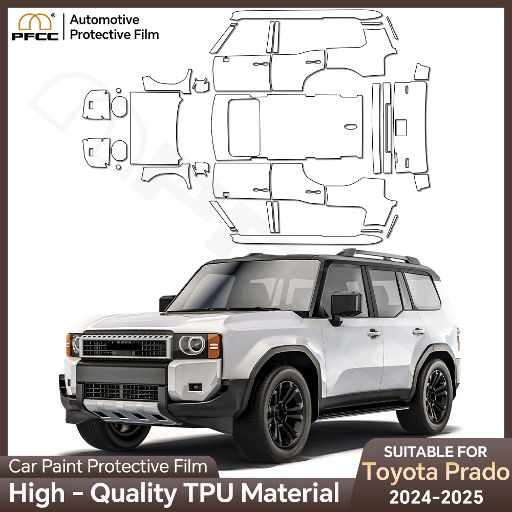 

Pre Cut TPU PPF Body Sticker Bra Kit Styling Accessories Transparent Film For Toyota Prado 2024 2025 Car Paint Protection Film