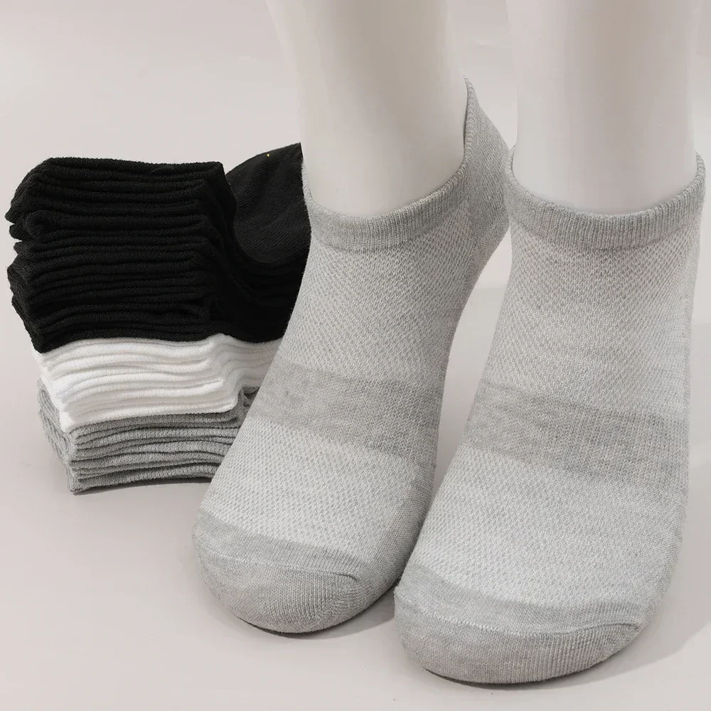 1/5pairs Men Ankle Socks Solid Color Black White Gray Invisible Breathable Cotton Sports Socks Male Short Socks Women Men Sox