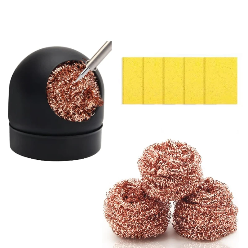 

Soldering iron tip cleaner Soldering tip cleaner Steel wool and base holder for cleaning soldering iron and tip
