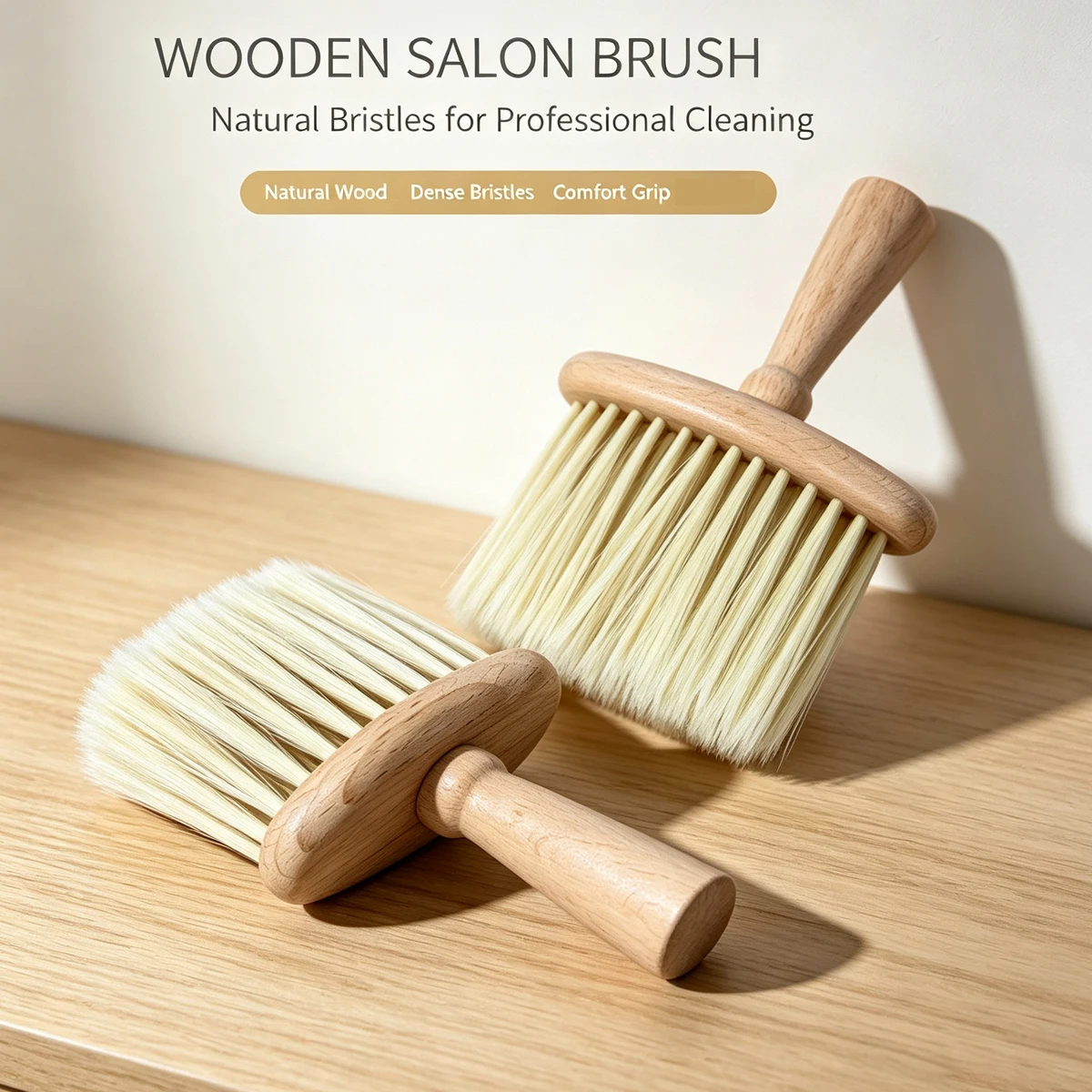 1Pcs Wood Multipurpose Cleaning Brush Barber Neck Broken Hair Brush For Salon Hairdressing Keyboard Car Home Dust Sweeping Tool