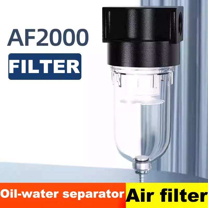 

Mini Air Source Processor AF2000, 1/4" 3-in-1 Oil Water Separator Filter Regulator for Compressed Air Line, Small Single Unit