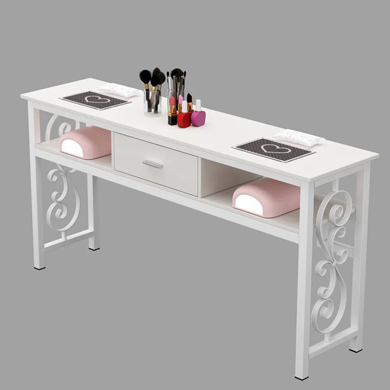 Nordic Wrought Iron Nail Tables for Commercial Furniture Nail Station Economical Creative Simplicity Beautician Table Chair Set