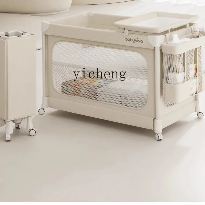 Crib Movable Folding Crib Multi-functional Splicing Cradle Portable For Newborns
