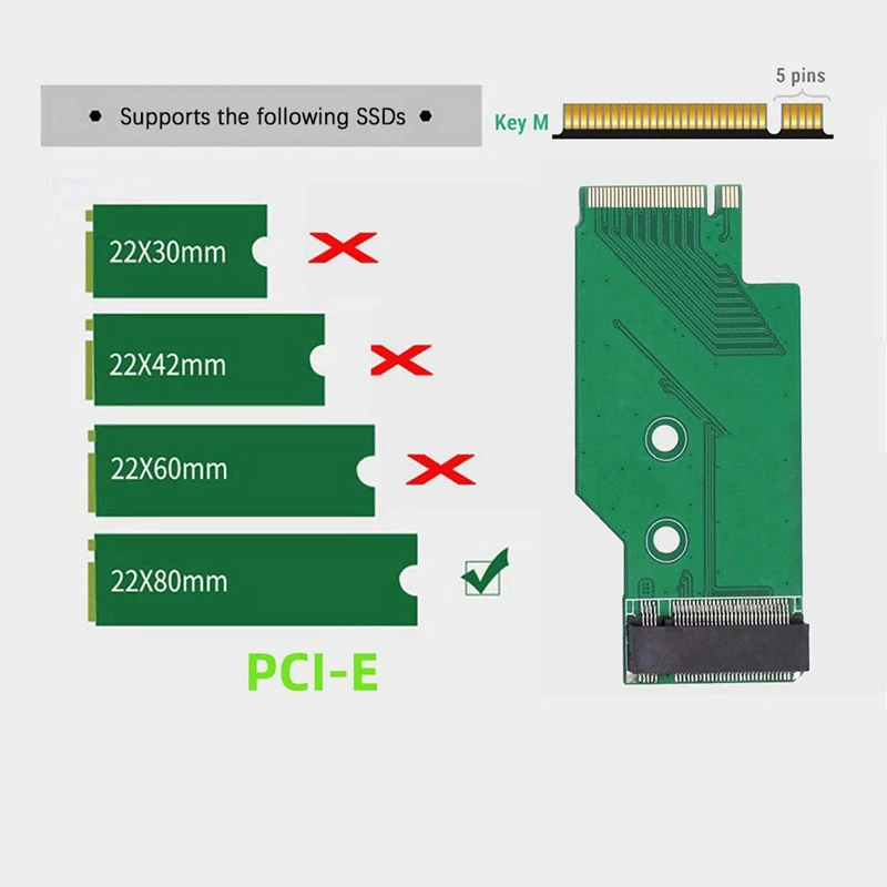 2242 Te 2280 Ssd Uitbreiding Hoge Capaciteit Board Nvme M-Key Ngff M.2 Pcie 4.0 Gouden Vinger Adapter Voor Lenovo Legion Gaan Duurzaam