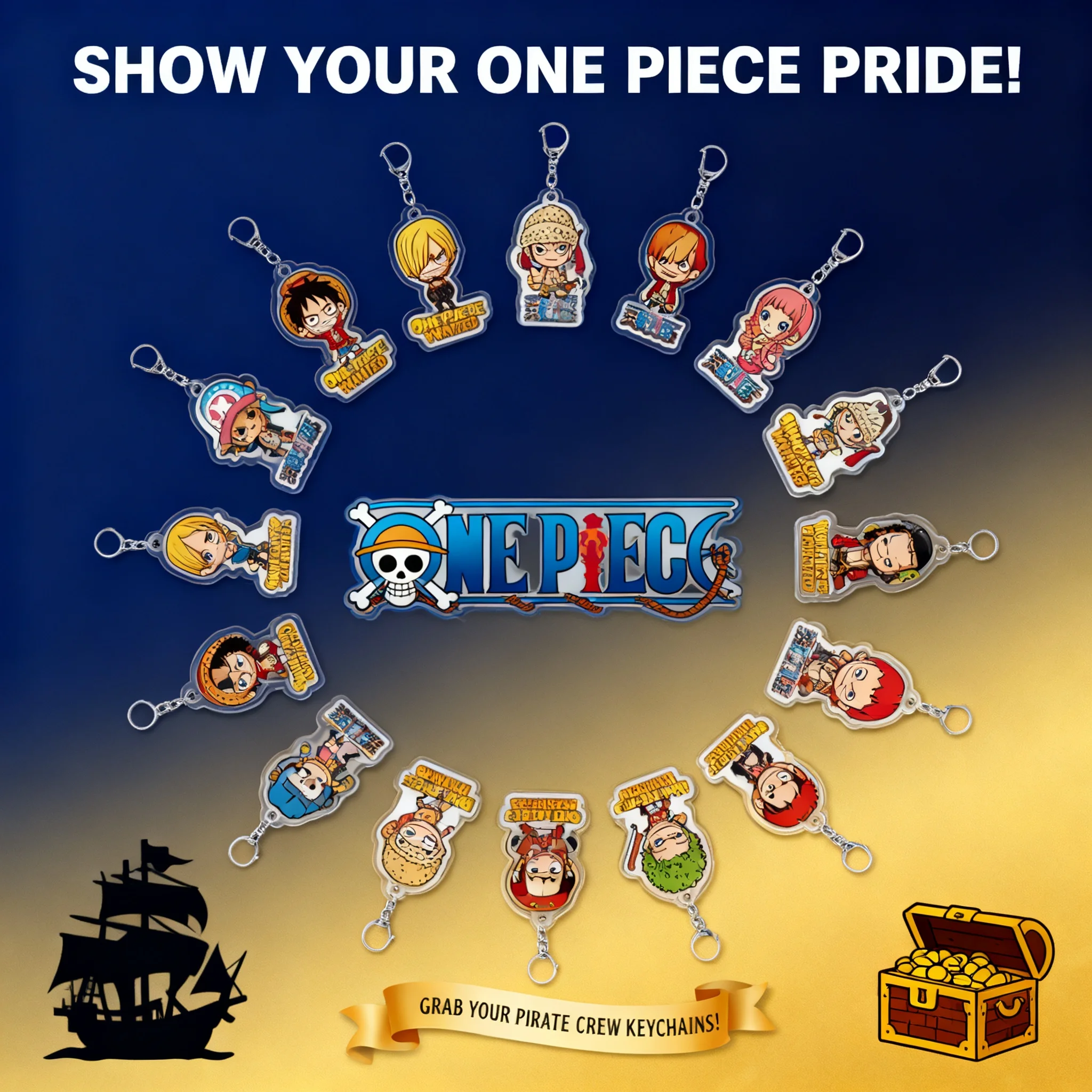 

One Piece Acrylic Keychain Luffy Monkey D Roronoa Zoro Anime Keyring Pendant Accessory for Bag Phone Charm Gift