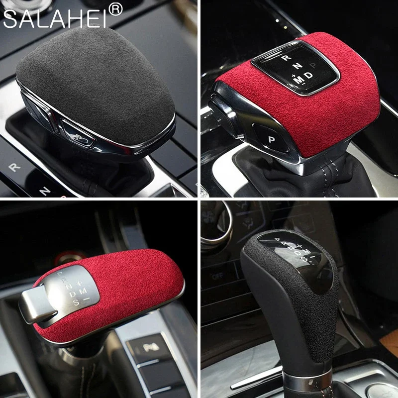 Suede Car Gear Shift Lever Cover Handle Protector Frame Stickers For Hongqi H9 H5 HS5 HS7 E-HS3 E-HS9 E-QM5 Interior Accessories