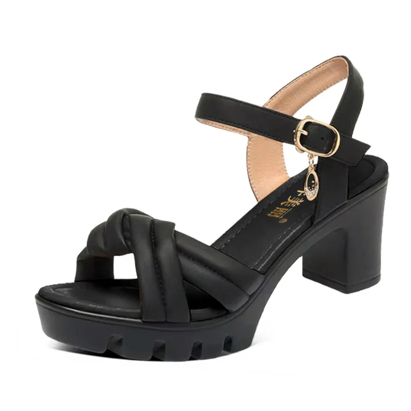

Элегантные удобные туфли на платформе с толстой подошвой 6,5 см, 8,5 см, лето 2023, женские сандалии на высоком каблуке для офиса, платье для мамы