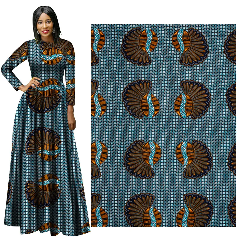 Nigerian Ankara African Polyester Material Wax Fabric 2024 Newest Ghana Print Tissu Textile Material For Women DIY Dresses Sew