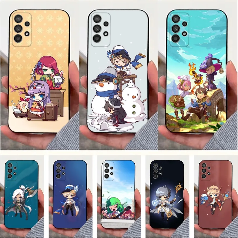 Game M-Maplestory-ES Phone Case For Samsung S25,S24,S23,S22,S20,S21,S10,Ultra,Plus,Lite,FE,Soft Silicone Black Cover