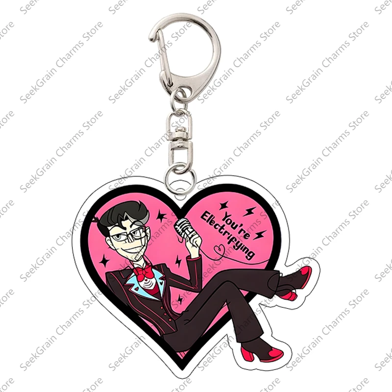 Angel Dust Vox Husk Hazbin Hotel Acrylic Keychain Bag Pendant Cartoon Anime Decoration Affordable Accessories Hot Birthday Gift view 3