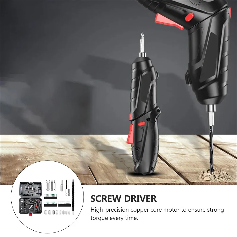 

1Set Rechargeable Electric Screwdriver Cordless Drill Driver Kit High Torque Mini Drill Set for Home Office DIY