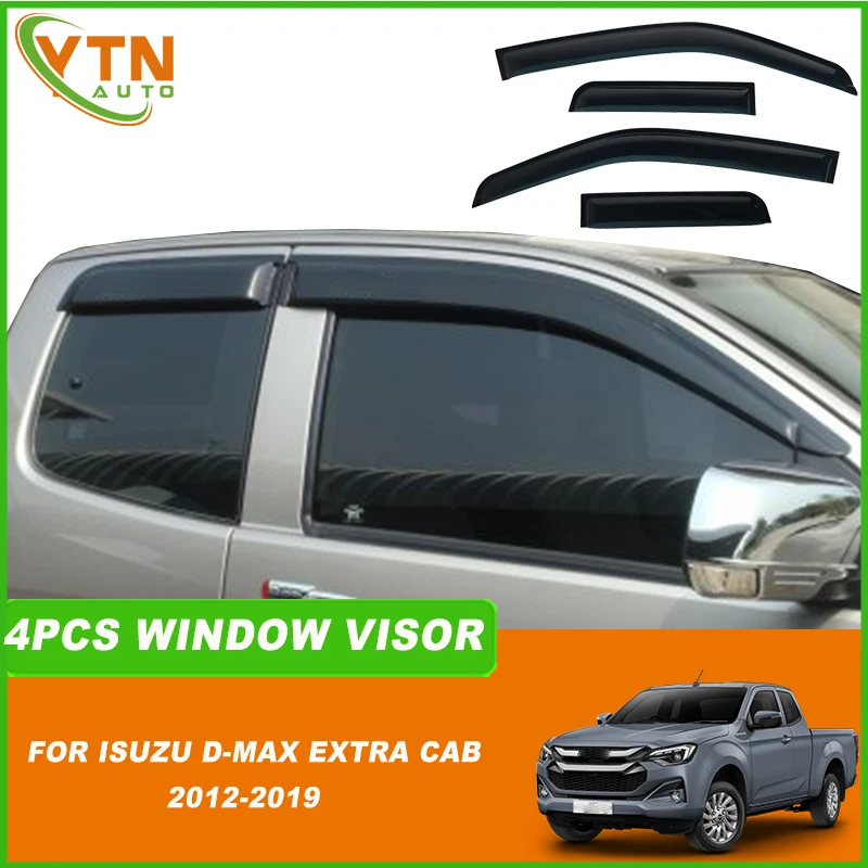 

For Isuzu D-max Dmax Extra Cab 2012 2013 2014 2015 2016 2017 2018 2019 Window Deflector Wind Visor Weathershield Sun Rain Guard