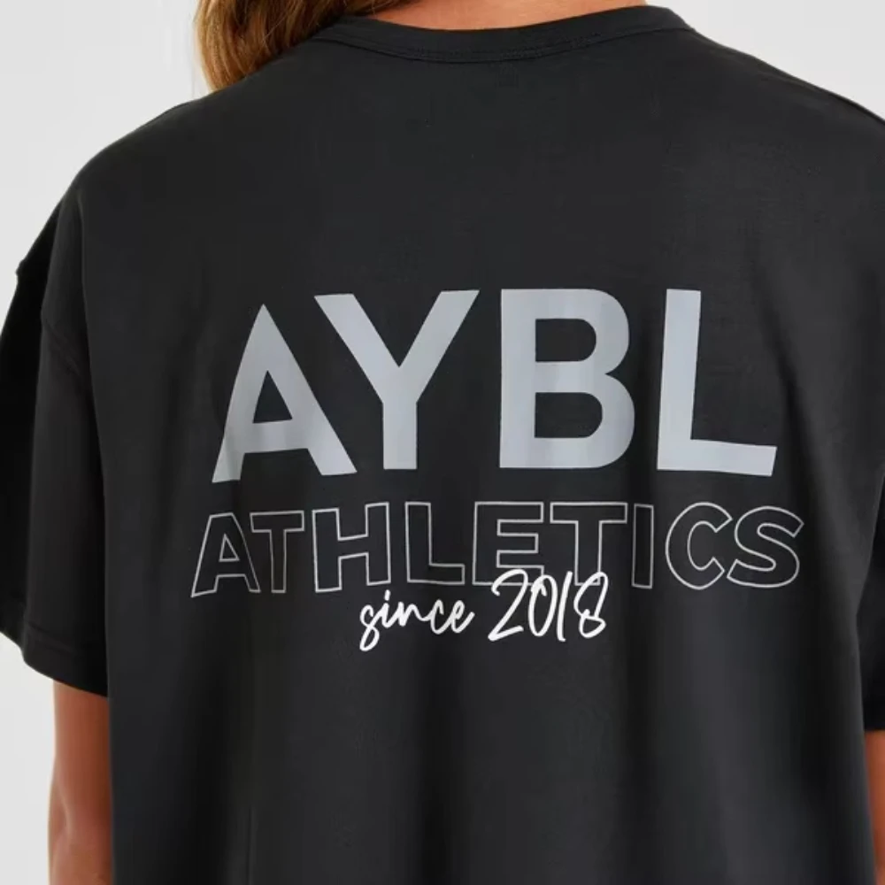 

2025 Siummer New British AYBL Sports Club Sport CF Loose top fitness short-sleeved weightlifting aerobic high-intensity exercise