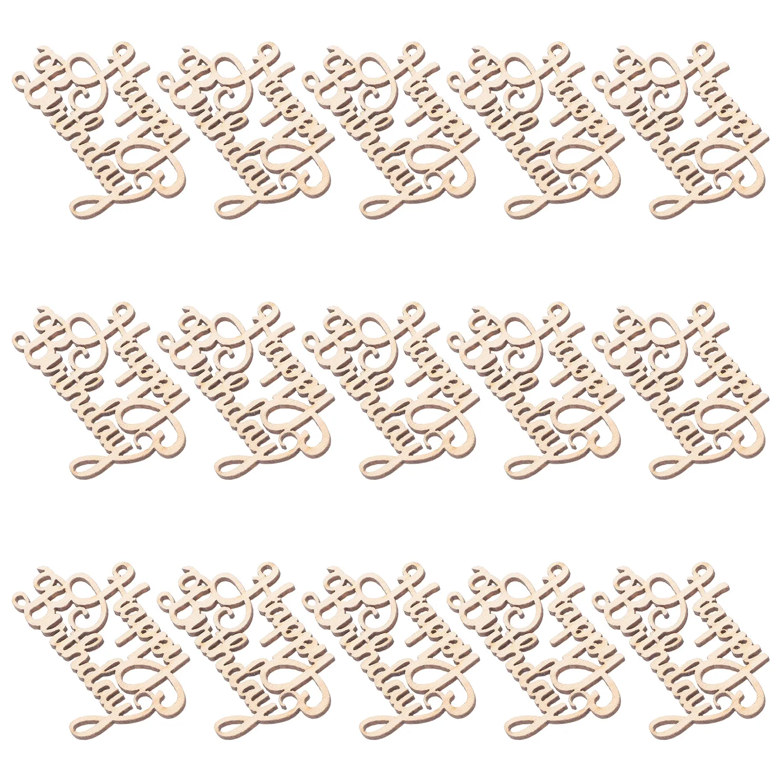 

15 Pcs Birthday Decor Hollow Craft Supplies Party Birthday Wood Piece Props Pink Ornaments Small Confetti
