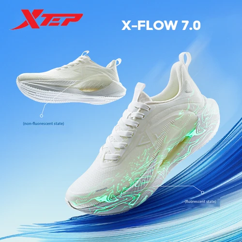 Xtep 남성용 X-FLOW 7.0 러닝화, 2024 용수철 내마모성 남성용 스포츠 신발, 내구성 통기성 스니커즈 876119110026 