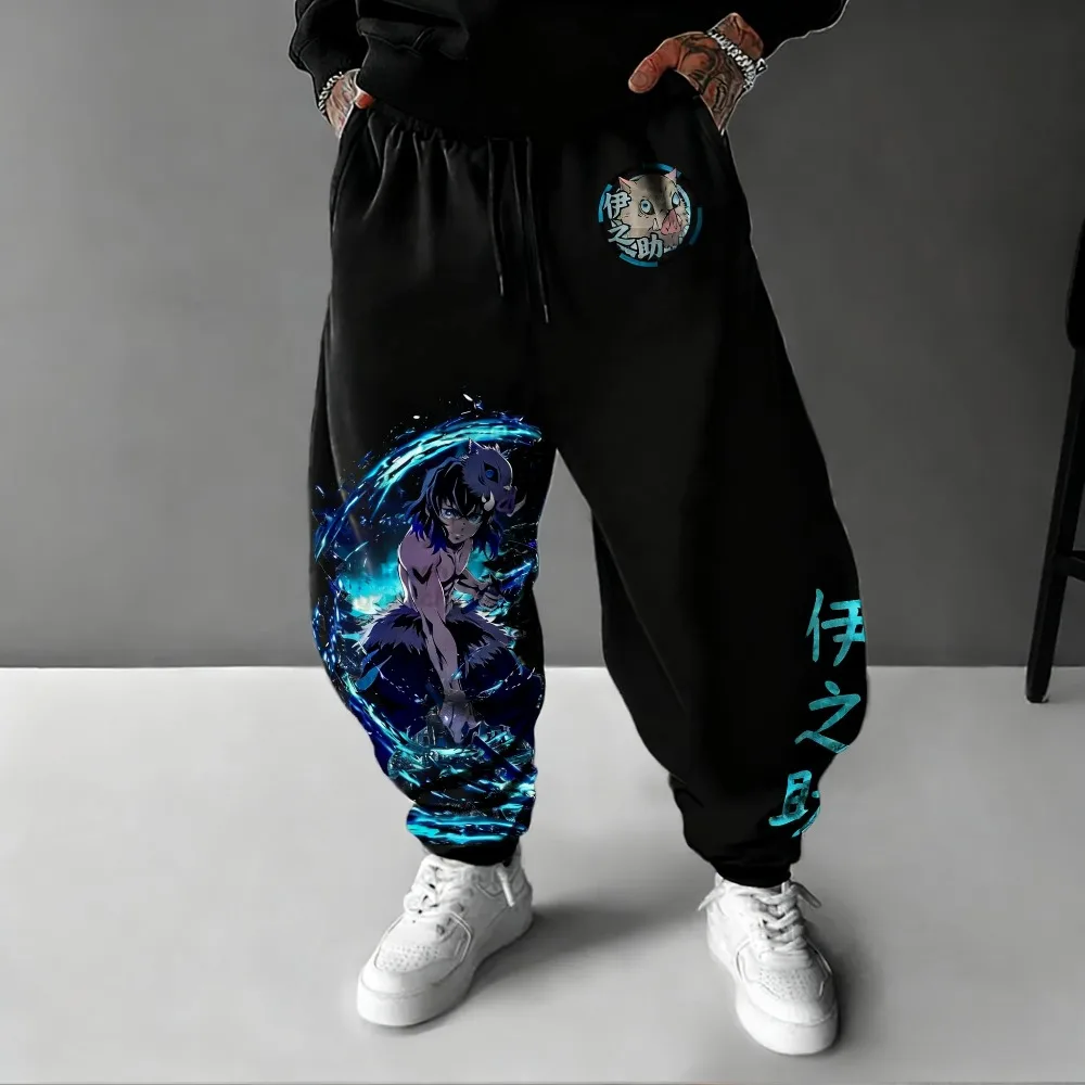 

Demon Slayer Men's Pants Sportswear Kamado Inosuke Spring and Autumn Japanese Anime Jogger Pants Casual Oversize Cotton Trousers