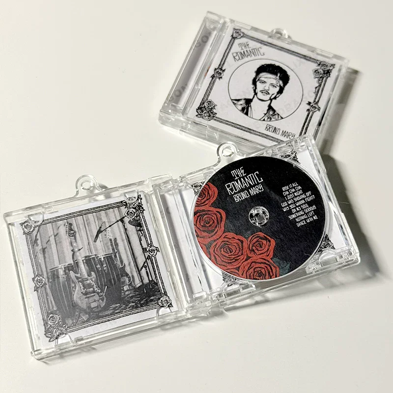 R&B Bruno Mars MINI CD NFC Music Keychain Play songs The Romantic Album On My Soul Keyring Cosplay Pendant Necklace Accessories view 4