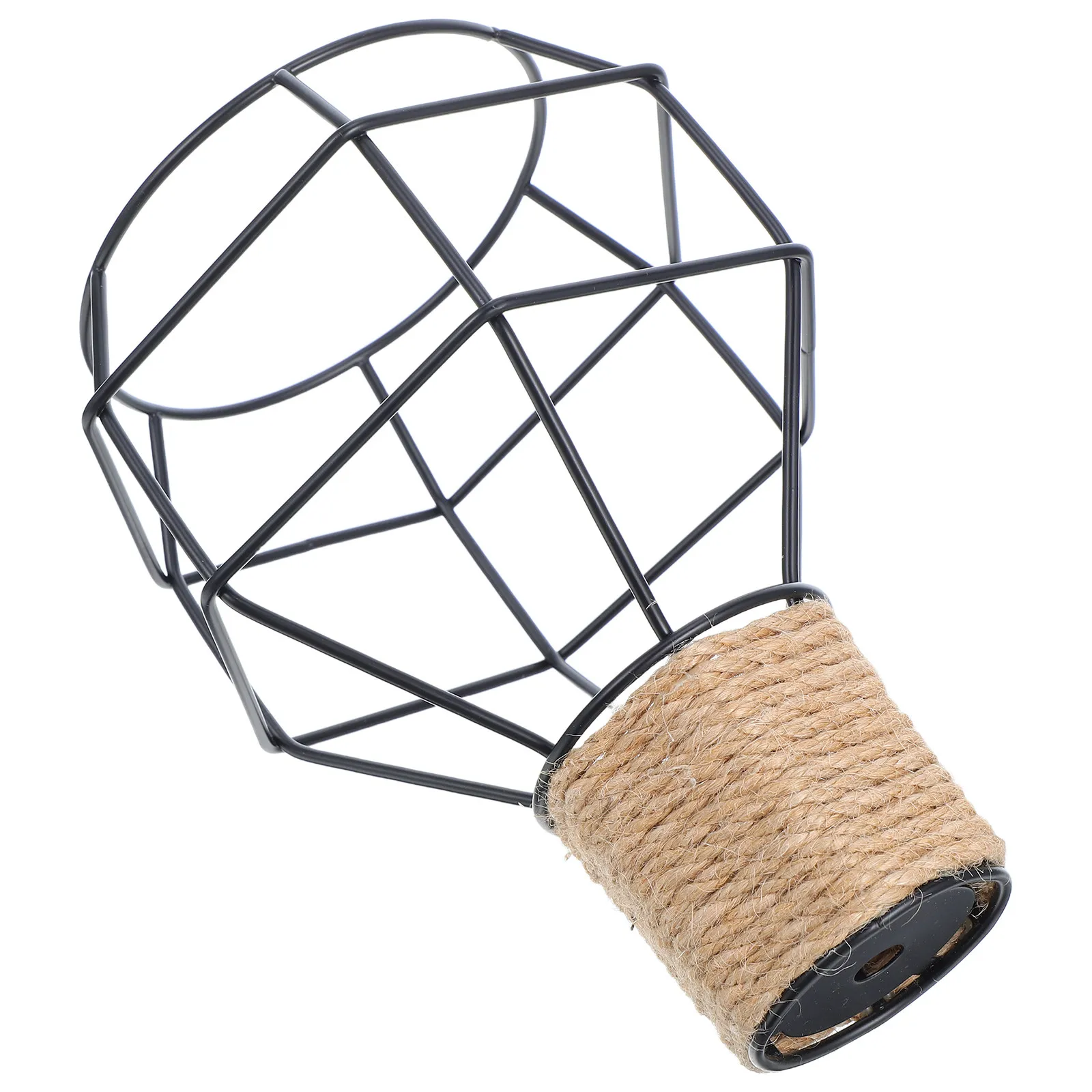 

Винтажный абажур в индустриальном стиле: металлическая сетка из железной проволоки для подвесного потолочного светильника, обтянутая джутом, полая металлическая корзина для лампы