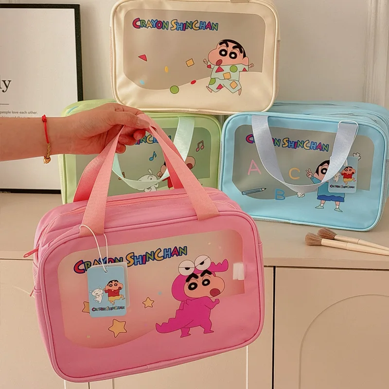 

Crayon Shin Chan Cartoon Cute Makeup Bag Portable Large Capacity Dry Wet Separate Toilet Storage Bag