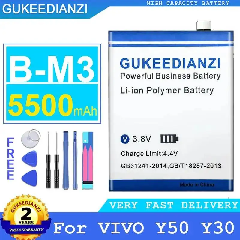 B-M3 High Compatibility For Vivo Y50 Y30 Mobile Phone Battery 5500Mah Fast Charging