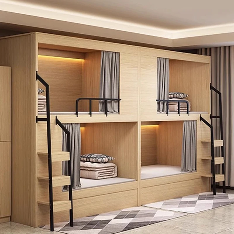 

Simple, Space-saving, High-quality Wooden Bunk Bed Children's Twin Room for Multi-person Dormitories