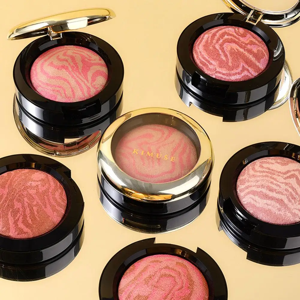 Verlichting Glow Gebakken Blush Marbleized Blush Poeder Blush Waterdichte Contour Highlight Face Voor Een Romige Lichtgewicht Afwerking