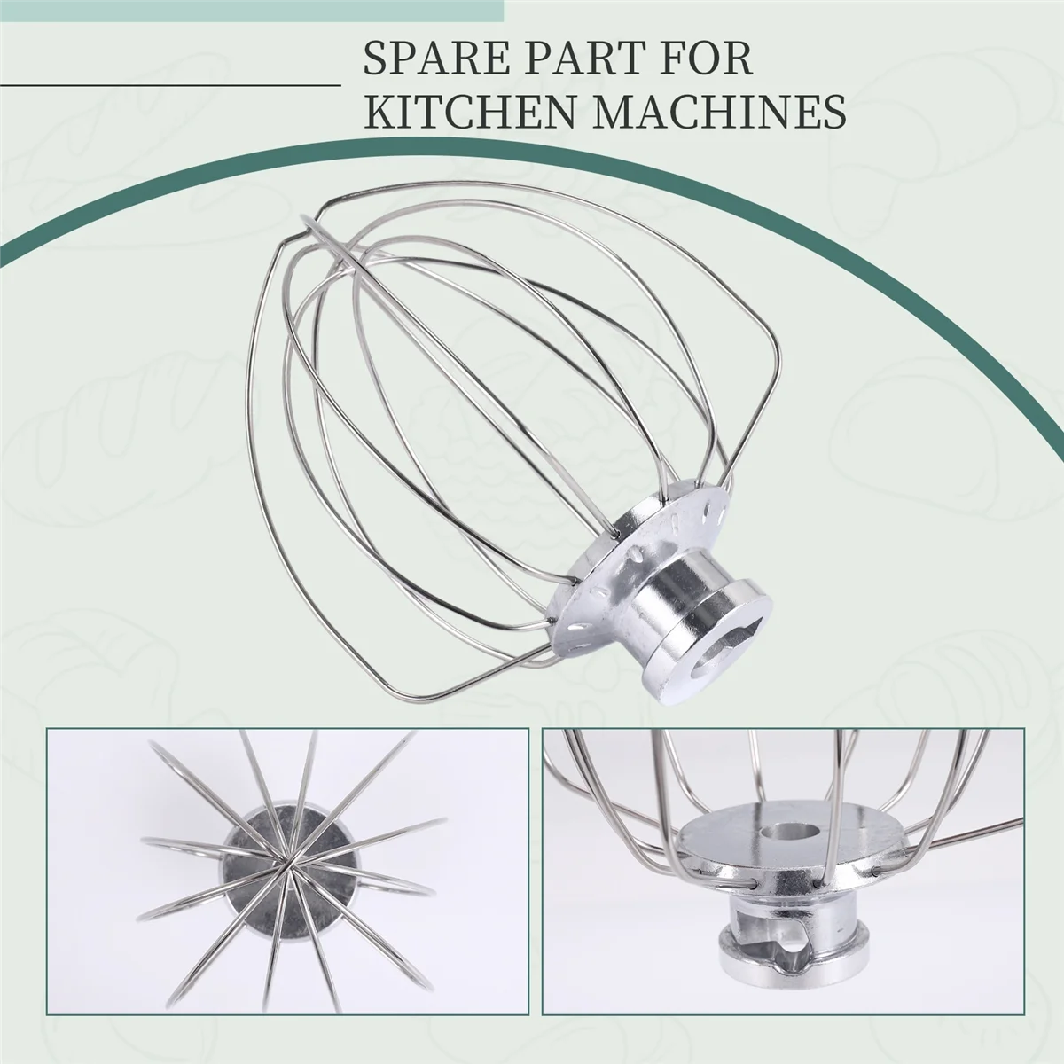 RUAI خفاقة من الفولاذ المقاوم للصدأ 5K452WW لآلة المطبخ كيتشن إيد 5KSM90-5KSM185