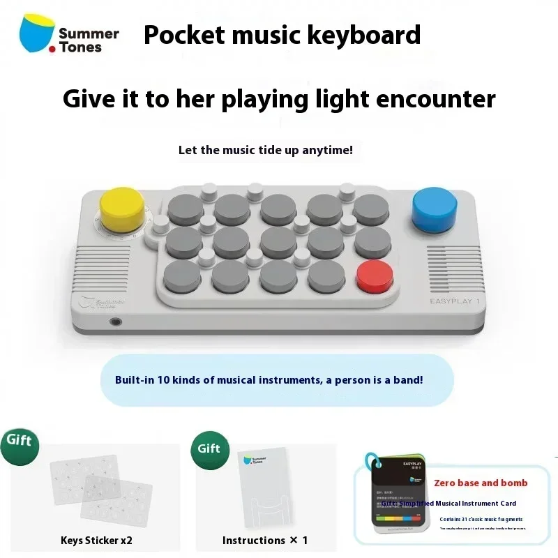 Imagem -04 - Easyplay Pocket Music Keyboard Mini Órgão Eletrônico Portátil 1500mah Brinquedo de Piano Midi com Cartão de Música Simplificado Presentes Infantis