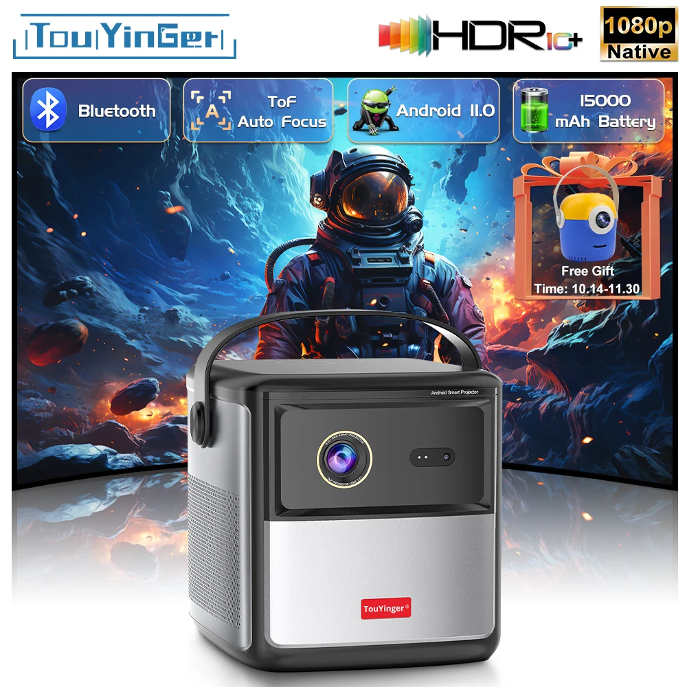 TouYinger G5 Portable 4K Projector 1080p Home Theater Full HD Projetor Android Dlp Beamer 3d U80 Cinema Smartphone with Battery