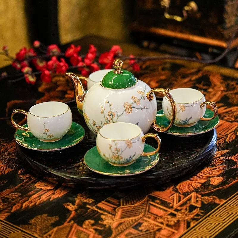 

Bone china The Wizard of Oz, Ruyi flower teapot, with high-end gifts, afternoon tea set decoration ornament