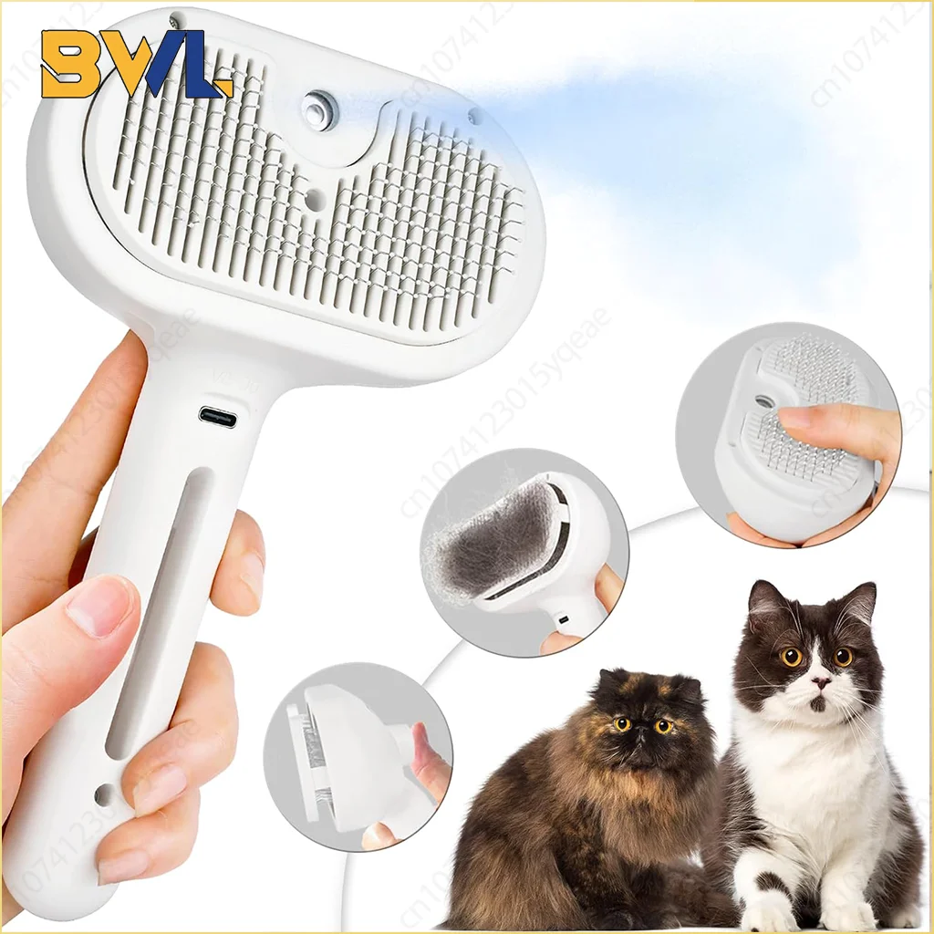 Steamy Cat Brush Pet Spray Grooming Comb Remove Floating Hair Fluffs Hair Water Steam Styling for Dogs Cats Accessories