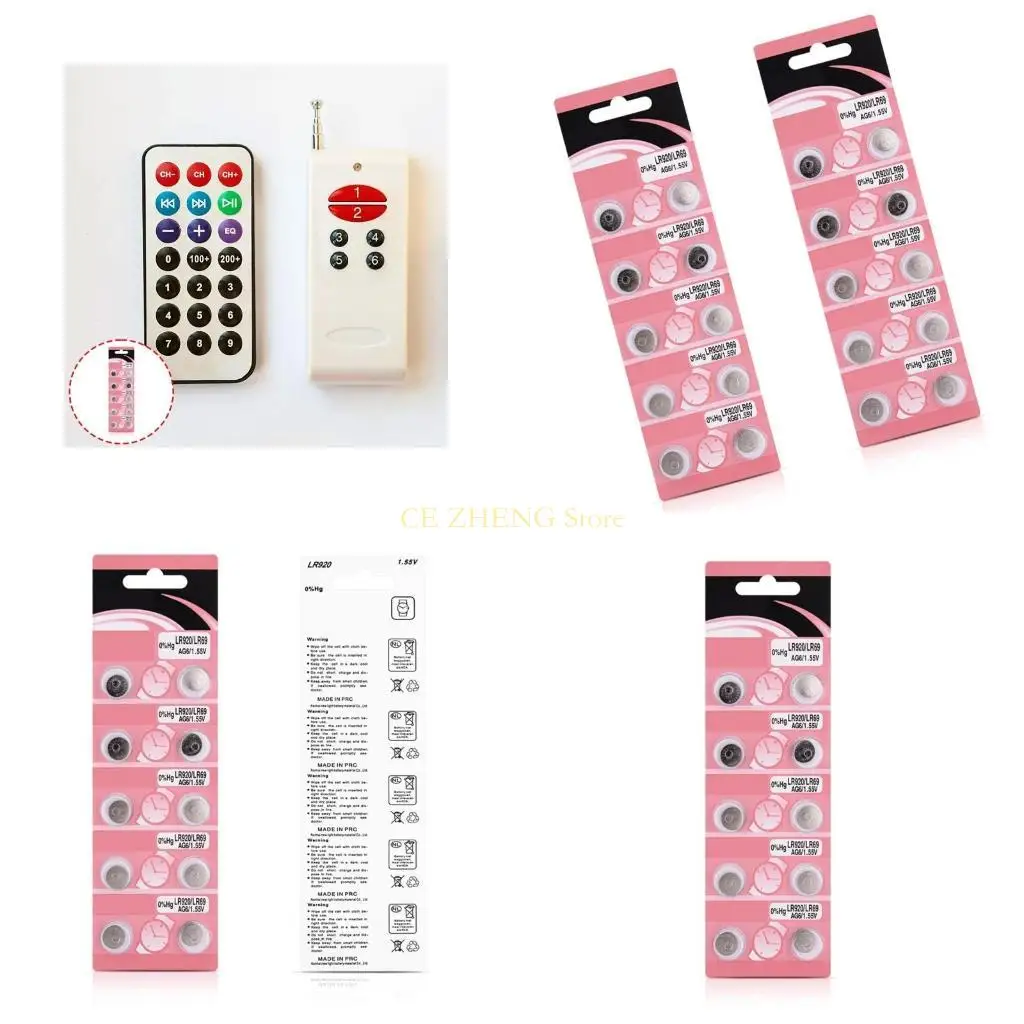 E56B 10PCS/20PCS AG6 LR920 저전력 가젯에 적합한 버튼 셀 배터리