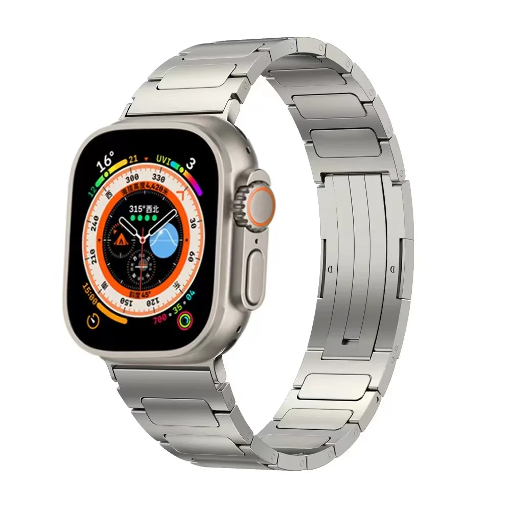 Titanium Alloy Watch Strap for Apple Watch Ultra 2 49mm 9 8 7 6 5 4 SE 45mm 44mm Luxury Wristband Accessories for iwatch 3 42mm