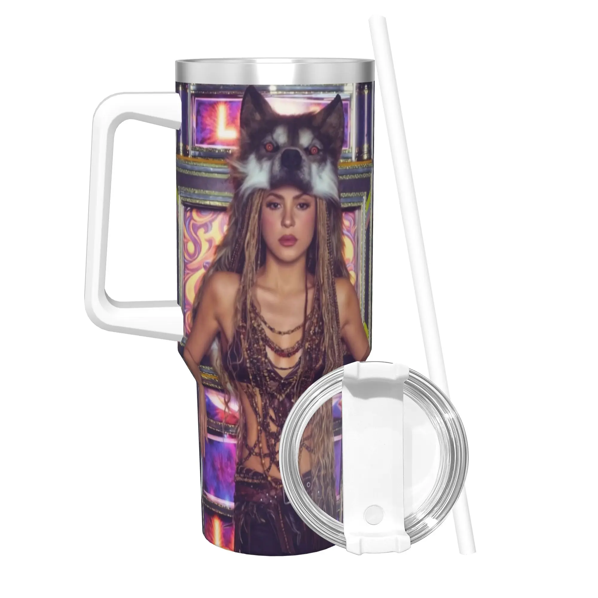 Shakira Singer 40oz Tumbler Stainless Steel Double Wall Vacuum Insulated  Mug Cups With Straw