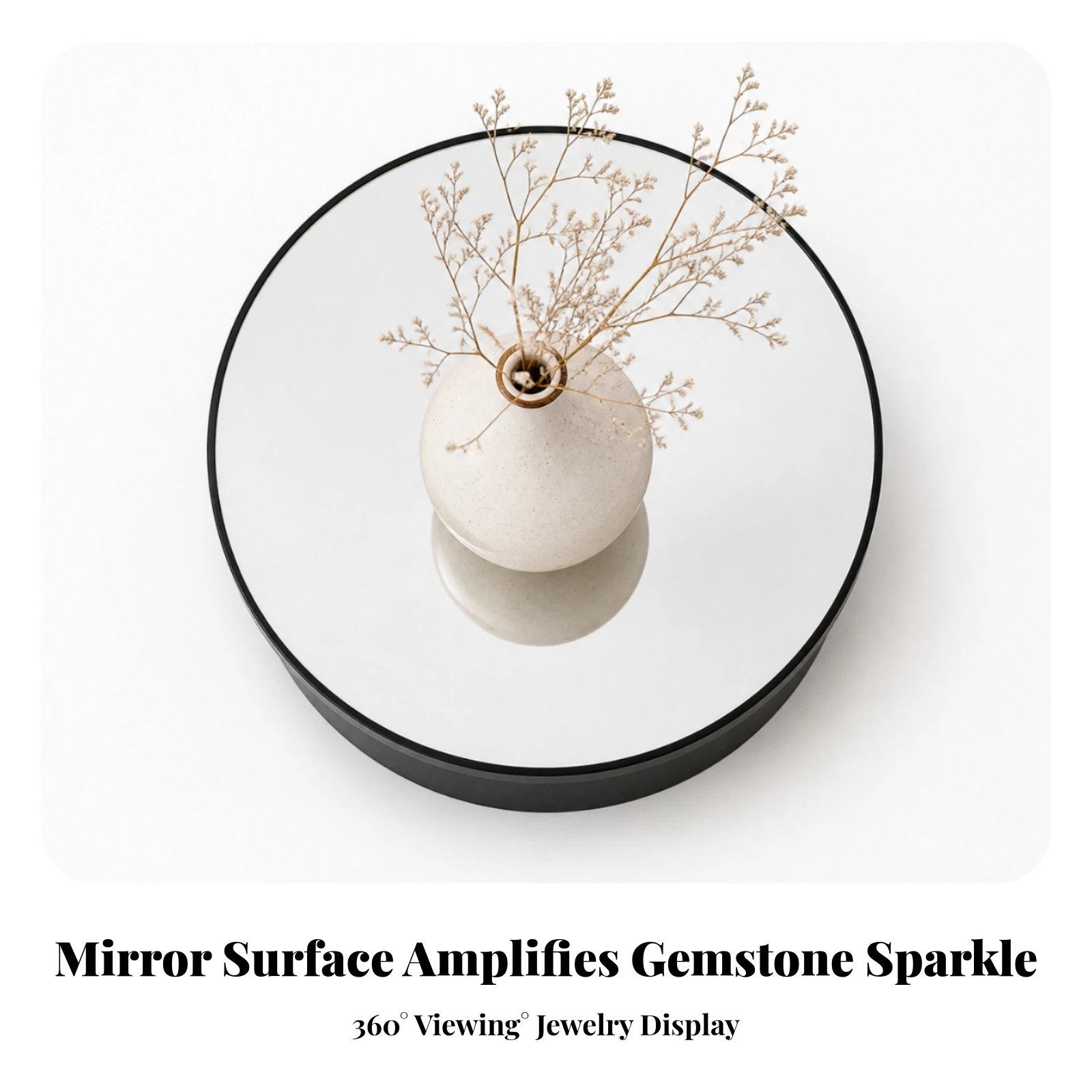 Electric Turntable with Mirror Top Adjustable Speed Turntable with Mirror Top Motorized Rotating Display Stand Silent - view 5