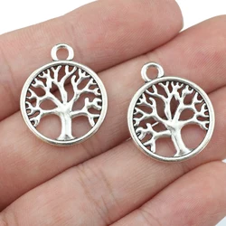 20 Pieces 20x24mm Antique Silver Color The Tree of Life Charms DIY Wicca For Jewelry Making