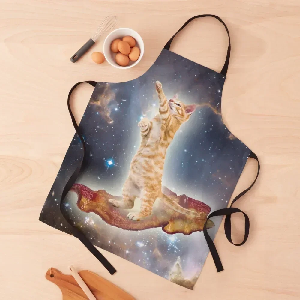 Bacon Cat Apron Household Items Kitchen Camping Apron