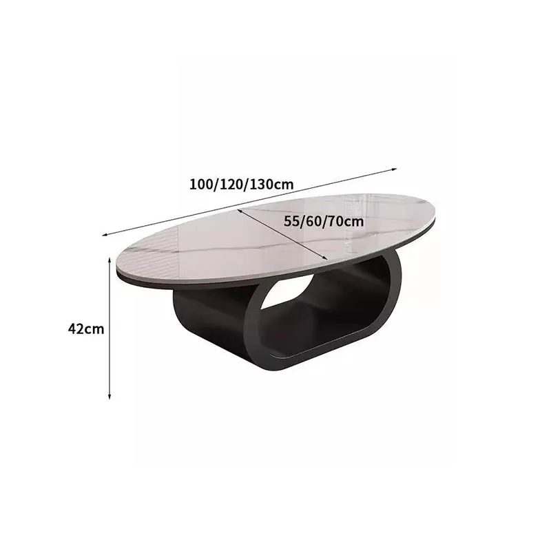 Oval Glamour Coffee Table Luxury Trendy Nordic Modern Coffee Table French Aesthetic Table Basse Salon Living Room Furniture