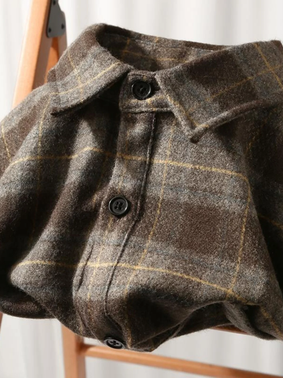 

Осенне-зимняя мужская рубашка-куртка большого размера в американском ретро-стиле, с длинным рукавом, в клетку, с воротником, повседневная, дышащая