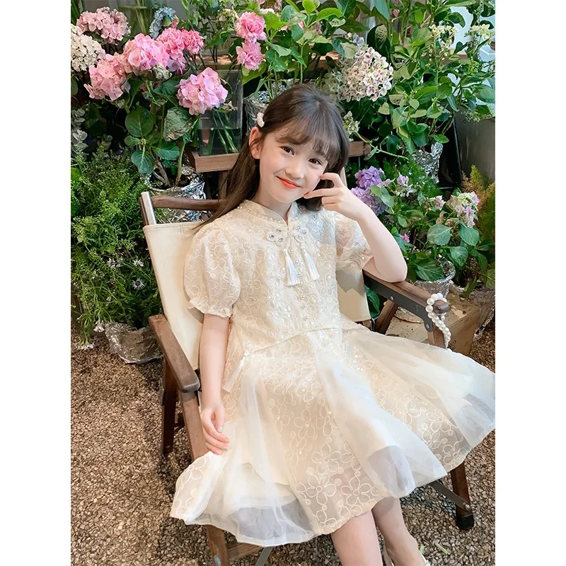 host-flower-girl-princess-dress-2025girls'-summer-new-light-luxury-niche-piano-performance-birthday