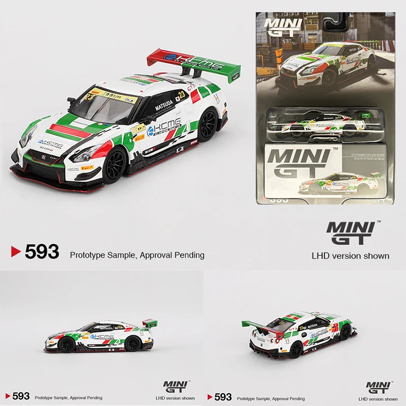 MINIGT-Nissan GTR R35 Nismo KCMG 593 Diecast Model Collection Toys, 2018 En stock, 1:64